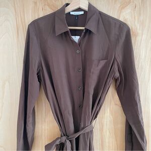 NWT Brass Clothing The Shirtdress Duster, Espressoo, size small